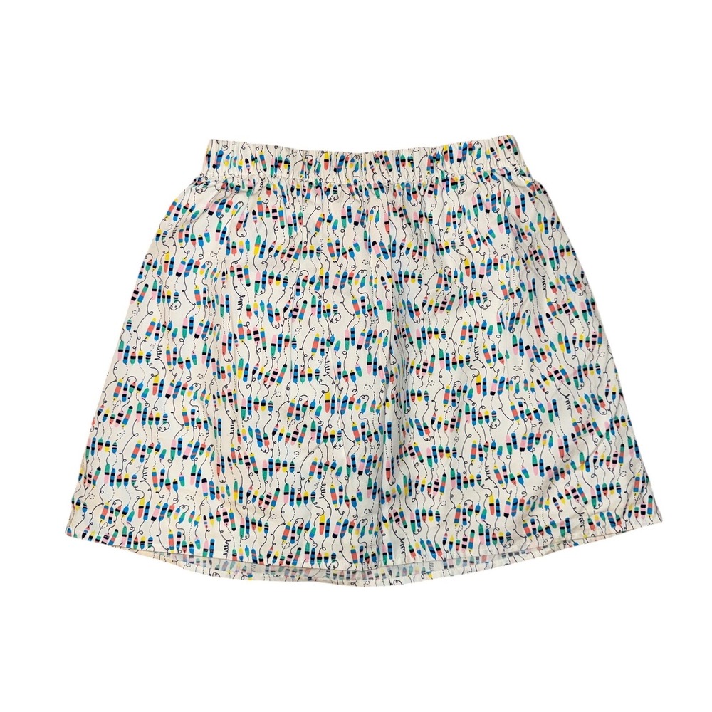 Lilly Pulitzer Oh Buoy Skirt Womens XS White Multi Fishing Lure Elastic Waist
